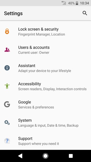 Scroll to and select System