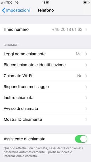 Seleziona Chiamate Wi-Fi
