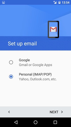 Select Personal (IMAP/POP) and select NEXT