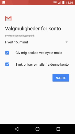Vælg NÆSTE