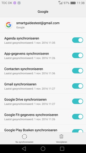 Selecteer Nu synchroniseren