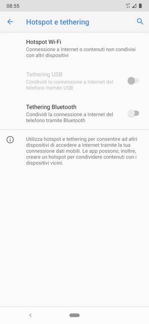 Seleziona Hotspot Wi-Fi