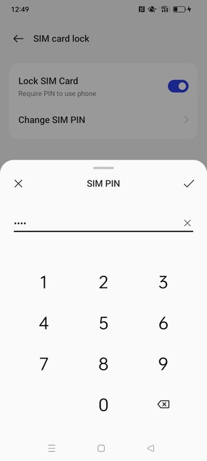 Enter your Current PIN for the SIM card and select OK