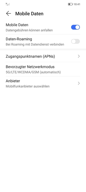 Wählen Sie Zugangspunktnamen (APNs)