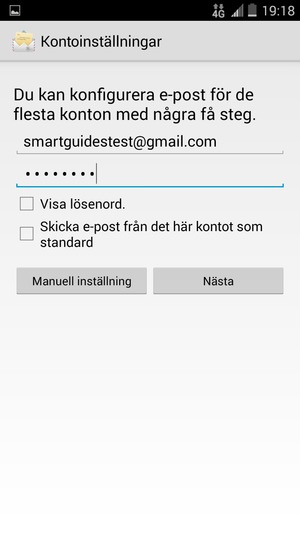 Ange din Gmail- eller Hotmail-adress och lösenord. Välj Nästa