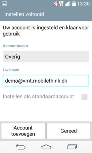 Geef uw account een naam en voer uw naam in. Selecteer Gereed