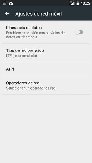 Seleccione Tipo de red preferido