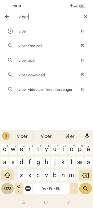 Indtast navnet på appen og vælg Søg