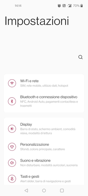 Seleziona Wi-Fi e rete