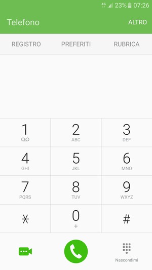Premi e tieni premuto il numero 1