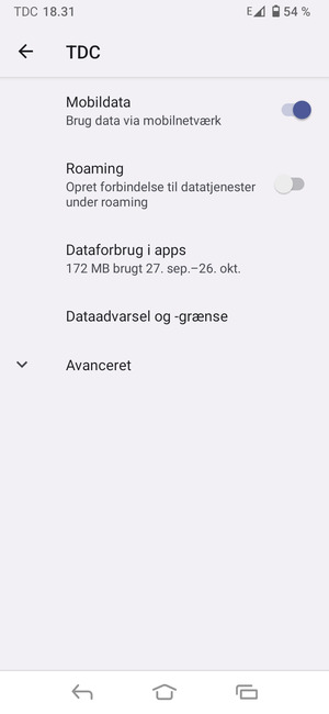 Vælg Avanceret