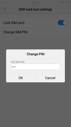 Enter your Old SIM PIN and select OK