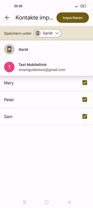 Wählen Sie Ihr  Google-Konto
