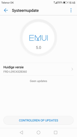 Als uw telefoon up-to-date is, zult u het volgende scherm zien