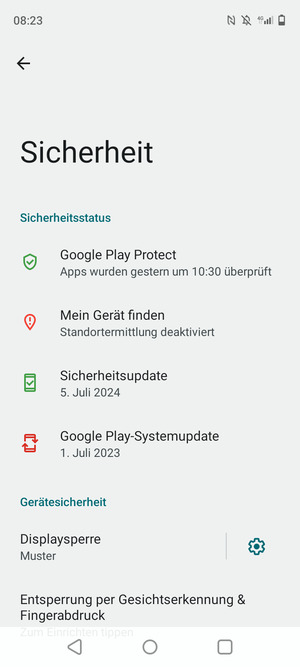 Ihr Handy ist jetzt mit einer Bildschirmsperre gesichert