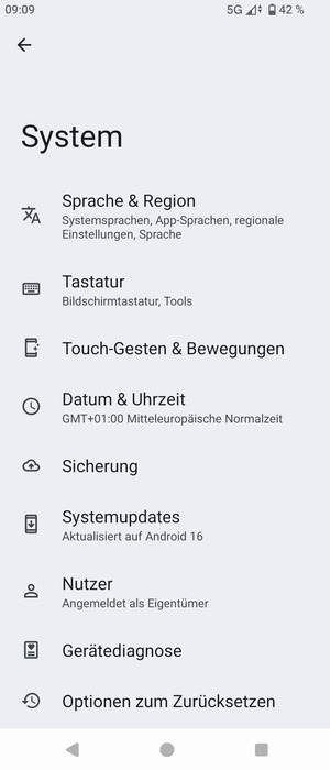 Wählen Sie Sicherung