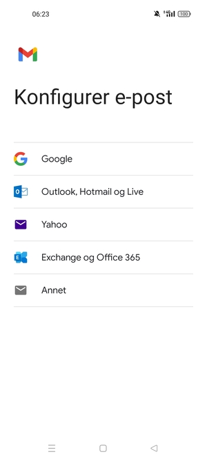 Velg Outlook, Hotmail og Live