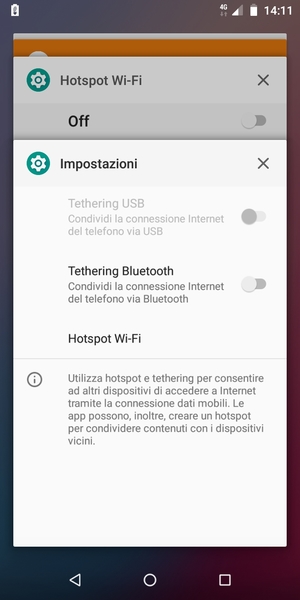 Seleziona l'icona X per chiudere le applicazioni in esecuzione