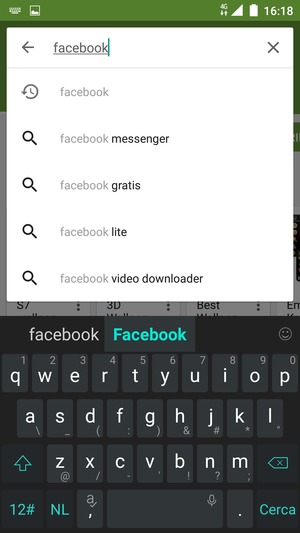Inserisci il nome dell'app e seleziona Cerca