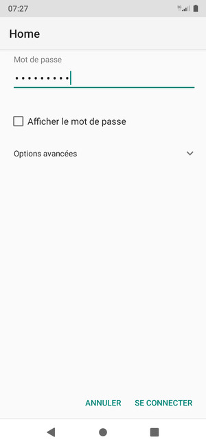 Saisissez le mot de passe du Wi-Fi et sélectionnez SE CONNECTER
