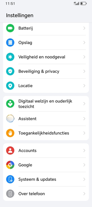 Scroll naar en selecteer Systeem & updates