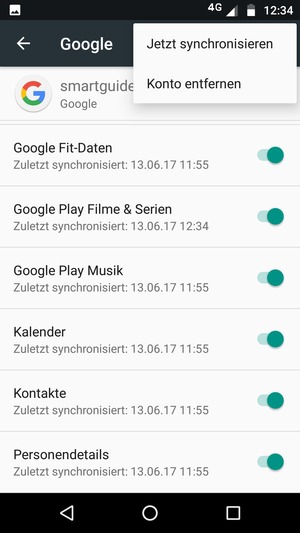 Wählen Sie Jetzt synchronisieren