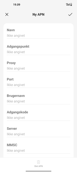 Indtast internet-oplysninger