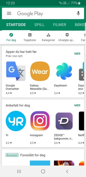 Velg søkefelt
