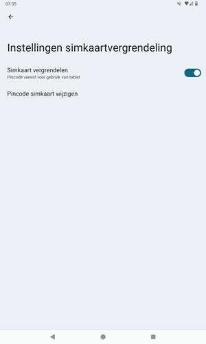 Selecteer Pincode simkaart wijzigen