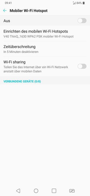 Wählen Sie Einrichten des mobilen Wi-Fi Hotspots