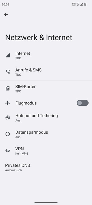Wählen Sie Internet