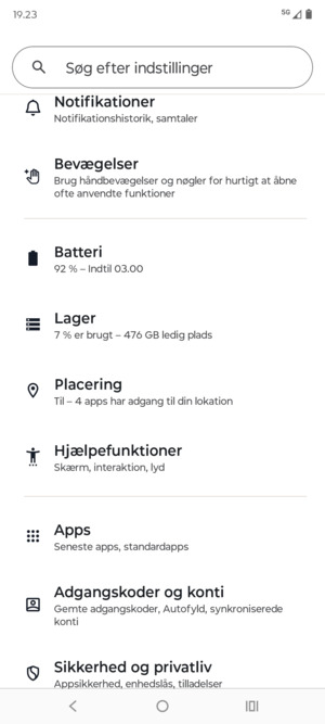 Scroll til og vælg Placering