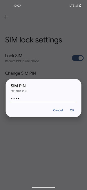Enter your Old SIM PIN and select OK