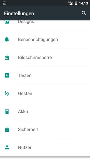 Scrollen Sie und wählen Sie Sicherheit