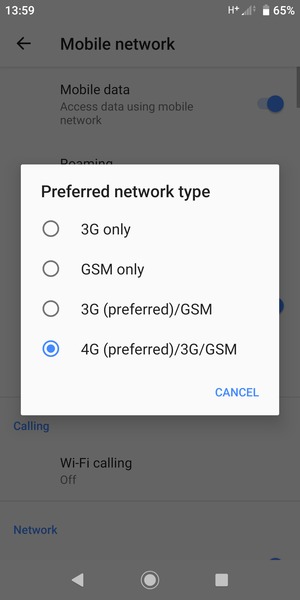 Select your preferred option