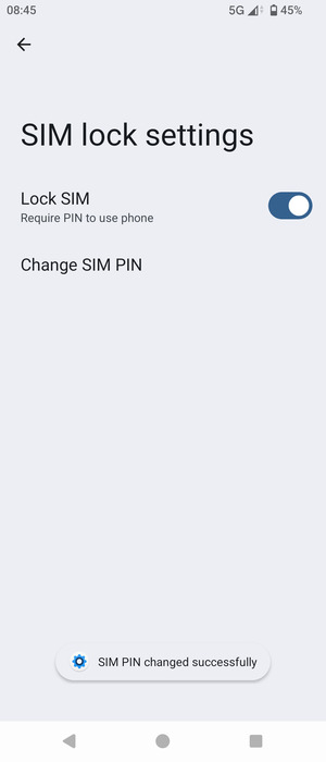 Your SIM PIN has been changed