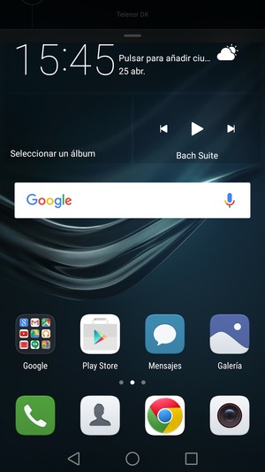 Deslice hacia abajo el menú superior