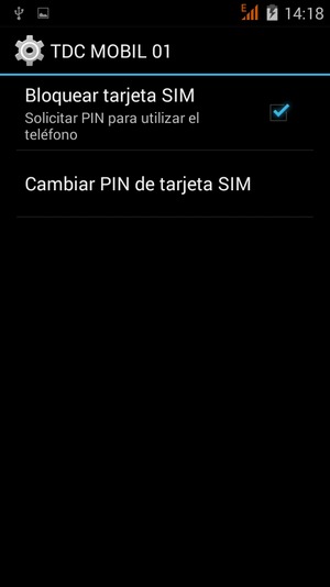 Seleccione Cambiar PIN de tarjeta SIM