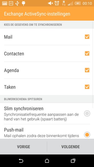 Selecteer VOLGENDE