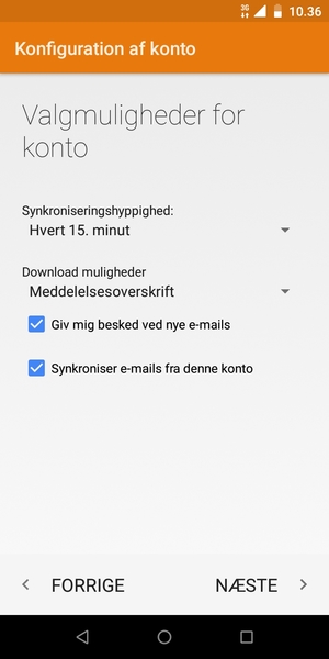 Vælg NÆSTE