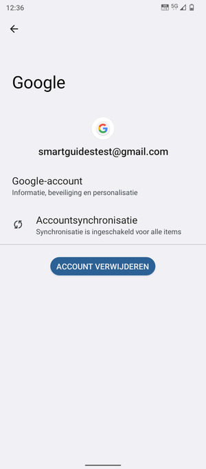 Selecteer Accountsynchronisatie