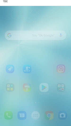 Slide down the top menu