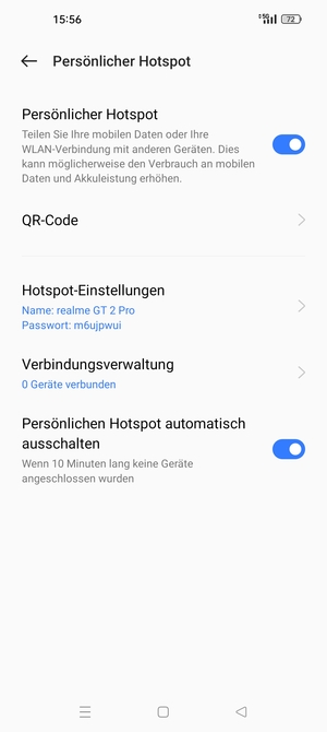 Ihr Handy ist jetzt für die Verwendung als Modem eingerichtet