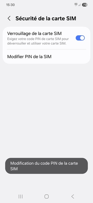 Votre code PIN de la carte SIM a été modifié