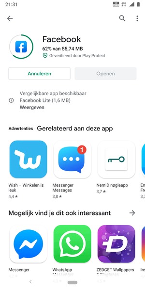 Wacht tot het installatieproces beëindigd is
