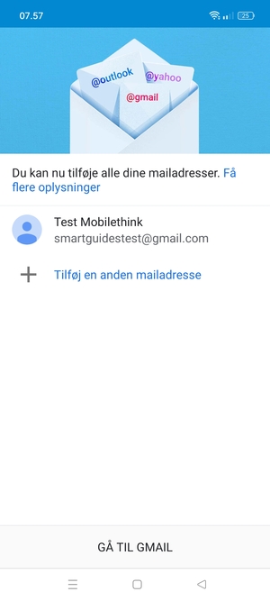Vælg GÅ TIL GMAIL