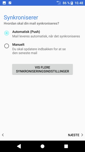 Vælg din foretrukne mulighed og vælg NÆSTE