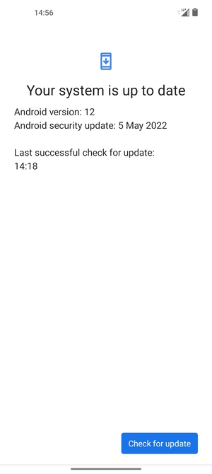 If your phone is up to date, you will see the following screen