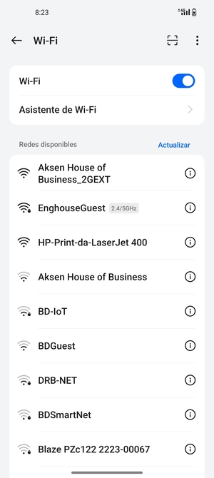 Seleccione la red inalámbrica a la que desea conectarse