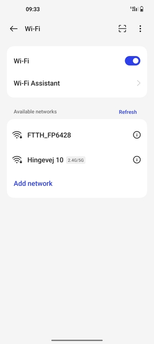 Select the wireless network you want to connect to